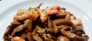 Setas con gambas
